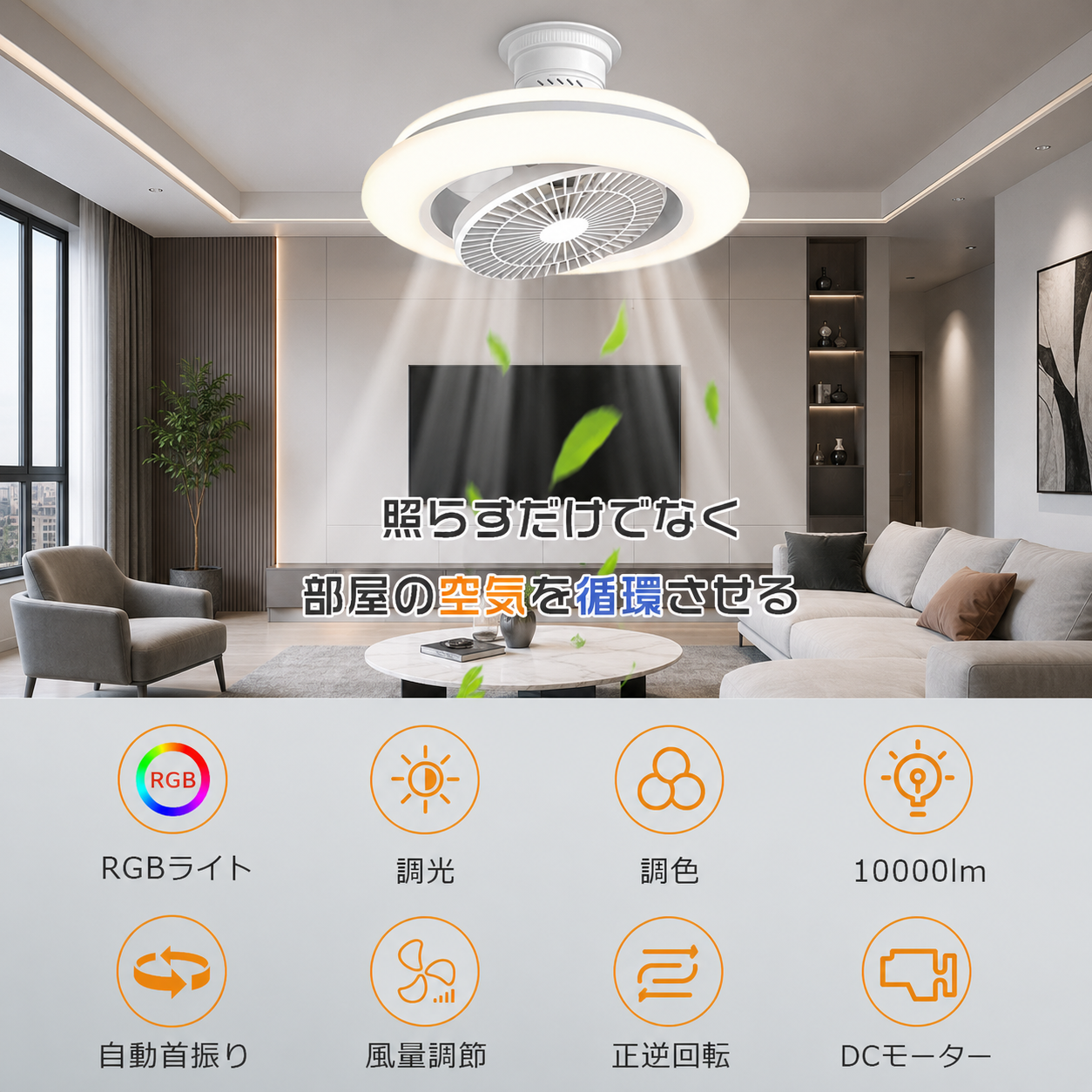 Alexa対応 ファン付きシーリングライト LEDシーリングファンライト
