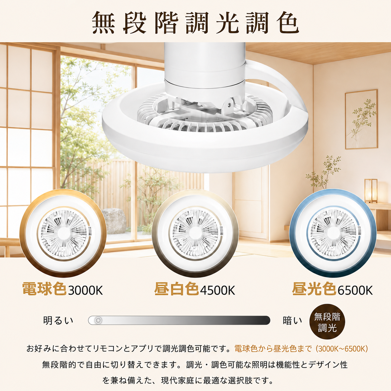 シーリングファン シーリングファンライト シーリングライト 扇風機 調