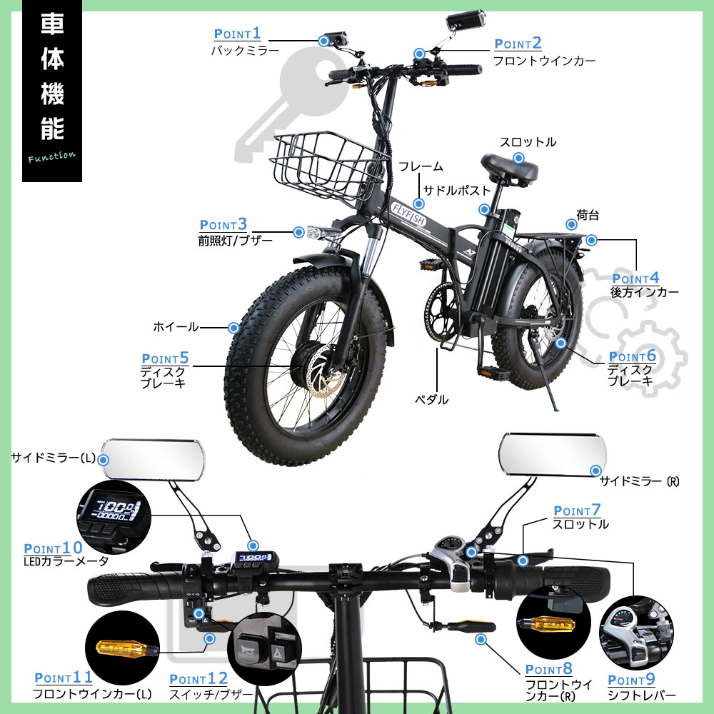 2024年モデル フル電動自転車 アクセル付き 公道走行可能 免許必要 電動自転車 おしゃれ 電動バイク 電動折り畳み自転車 20インチ  ファットバイク 折りたたみ : 5-20inch-500w-48v15ah-hkf : ライティング商店 - 通販 - Yahoo!ショッピング