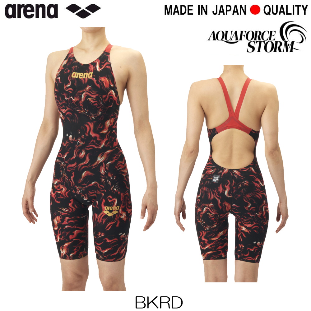 予約6月3日頃出荷予定 予約特典つき ARENA 競泳水着 レディース AQUAFORCE STORM MF レーシングスパッツ オープン 中長距離 INDOMITUS AS5FRCS2L | アリーナ | 01