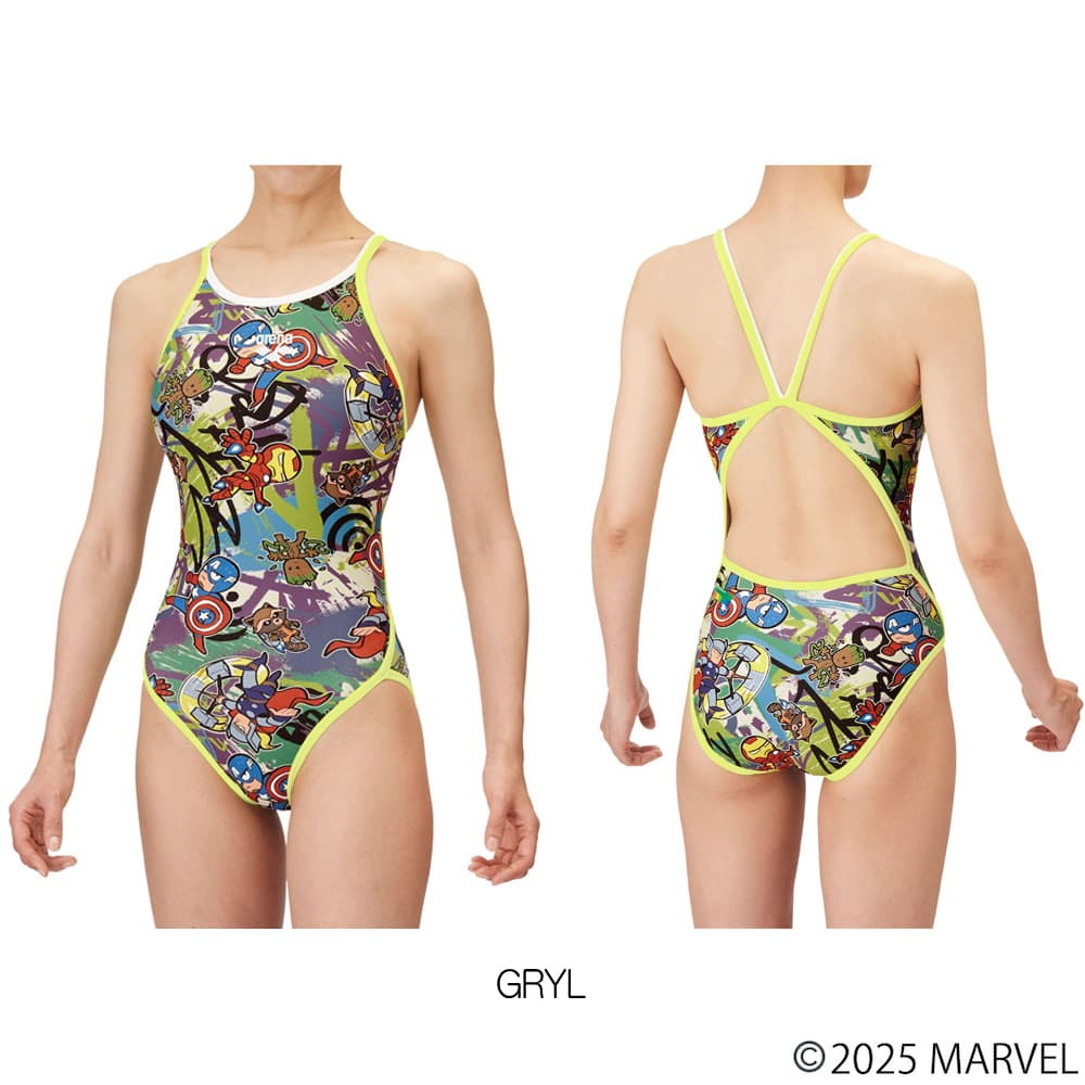 アリーナ ARENA 競泳水着 練習用水着 レディース トレーニングワンピース オープンバック MARVEL マーベル タフスーツ タフスキンEP 競泳練習水着 2025年春夏モデル AS5SWM50L アリーナ（arena） 競泳水着 練習用水着 レディース トレーニング