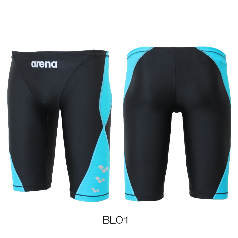 アリーナ ARENA 競泳水着 メンズ レーシングスパッツ ハーフレッグ AQUA RACING アクアレーシング UROKO SKIN ヒカリオリジナル別注 AS5SWMH1MB | アリーナ | 01