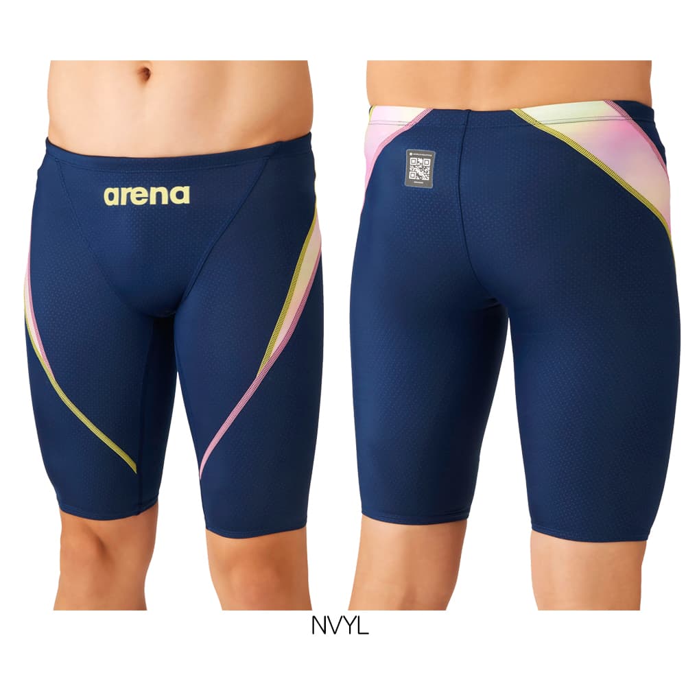 arena 競泳水着 メンズ ネイビー ゴールド アリーナ（arena） 競泳水着 メンズ WA承認 レーシングスパッツ ハーフ