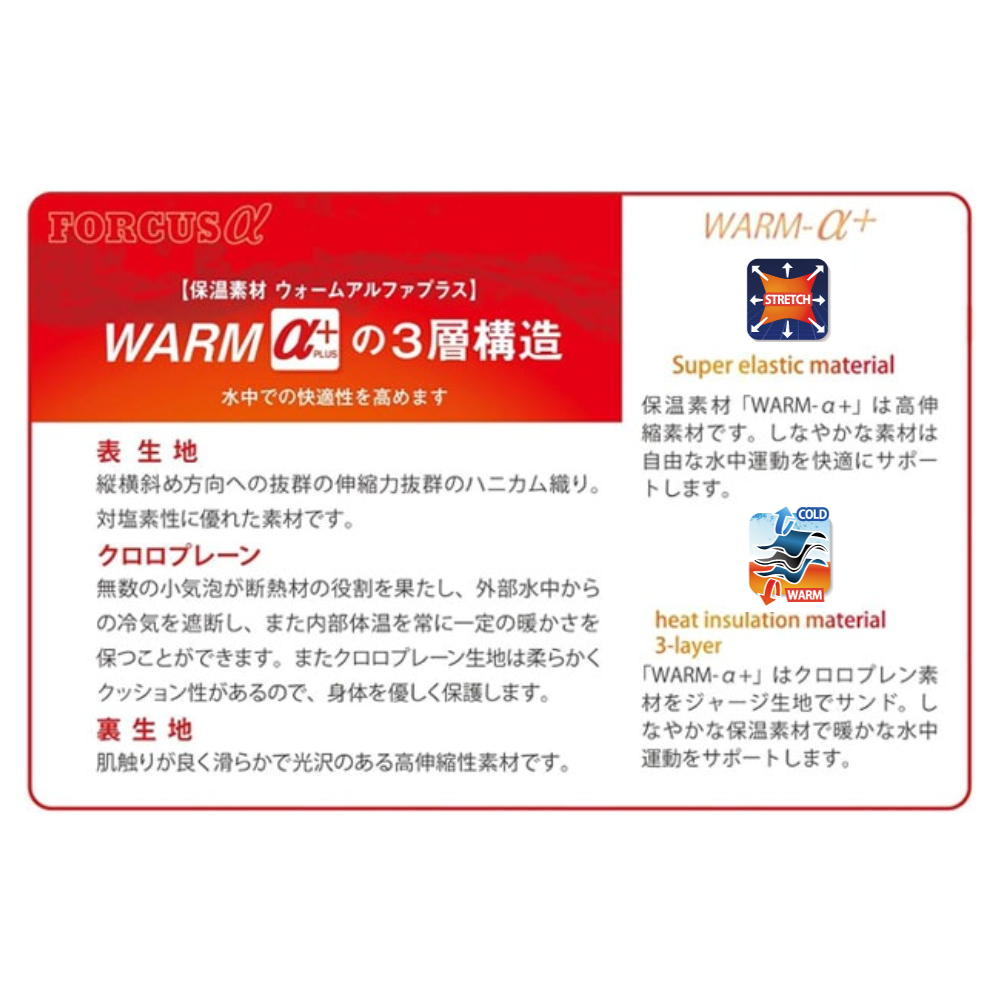 FORCUSα フォーカスアルファ 保温水着 ...の詳細画像3