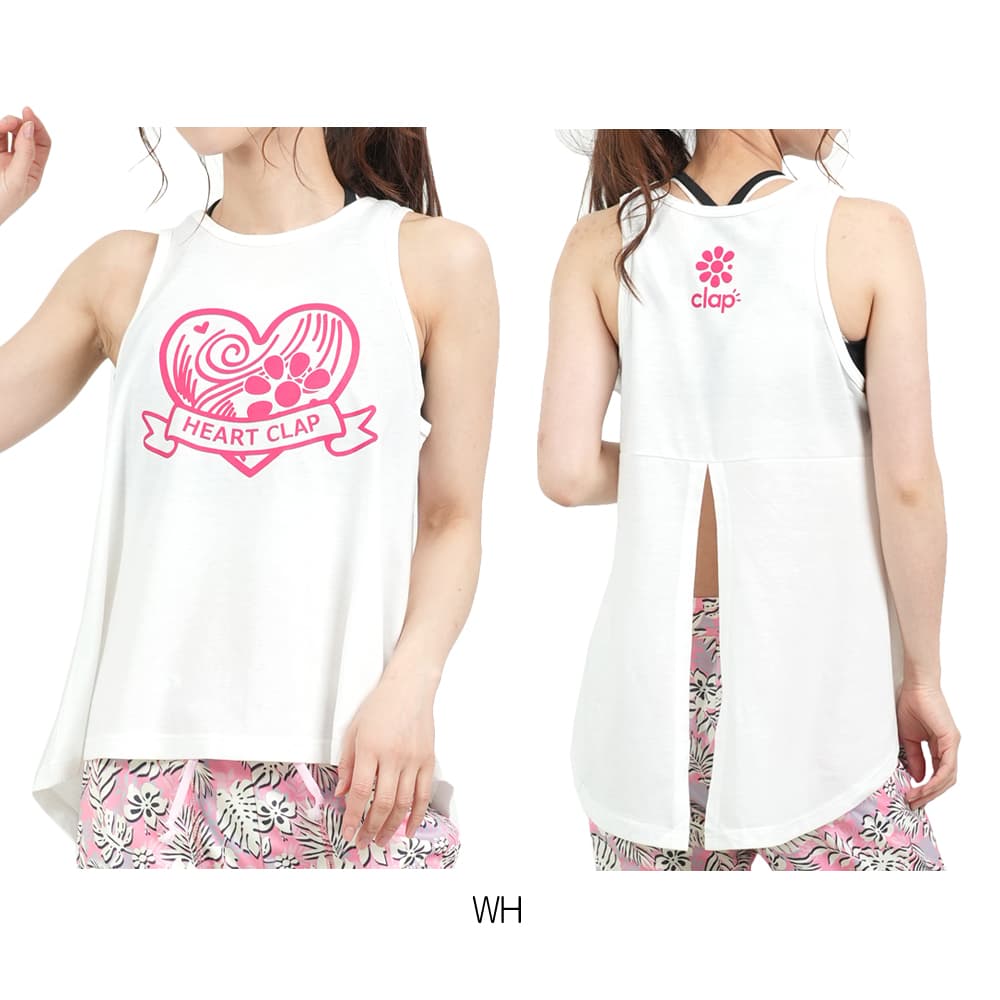 clap クラップ　百貨店限定LIMITED ハートハートクラップスリットタンク clap クラップ CLAP ハートクラップ スリットタンク レディース