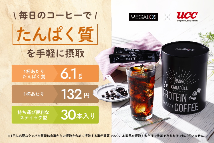 メガロス×UCC GOODDAY FACTORY プロテインコーヒー スティック インスタントコーヒー 7.5g×30包 タンパク質 GDF11401 関連画像1
