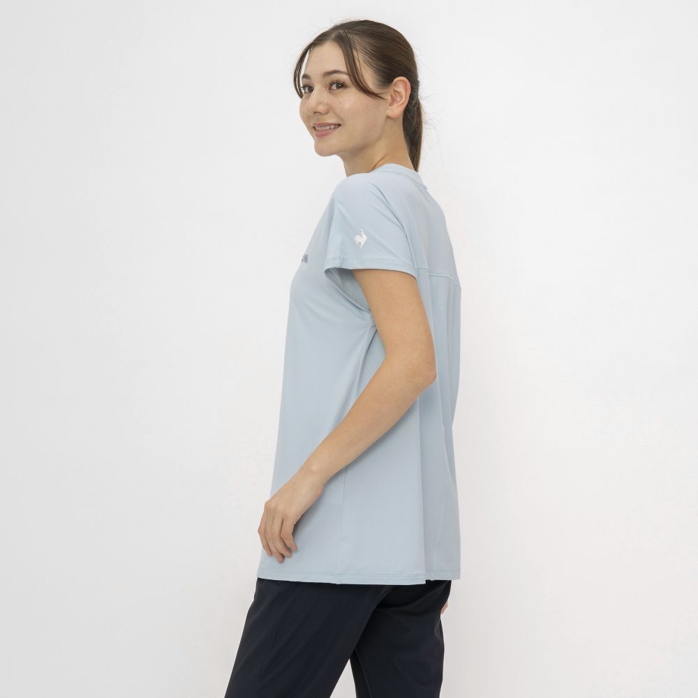 【LANVIN SPORT】接触冷感　フレンチスリーブシャツ　白　ゴルフ　36 LANVIN SPORT】接触冷感 フレンチスリーブシャツ 白 ゴルフ 36
