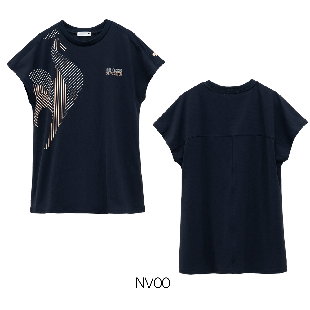 【LANVIN SPORT】接触冷感　フレンチスリーブシャツ　白　ゴルフ　36 le coq sportif ルコックスポルティフ 接触冷感フレンチスリーブ