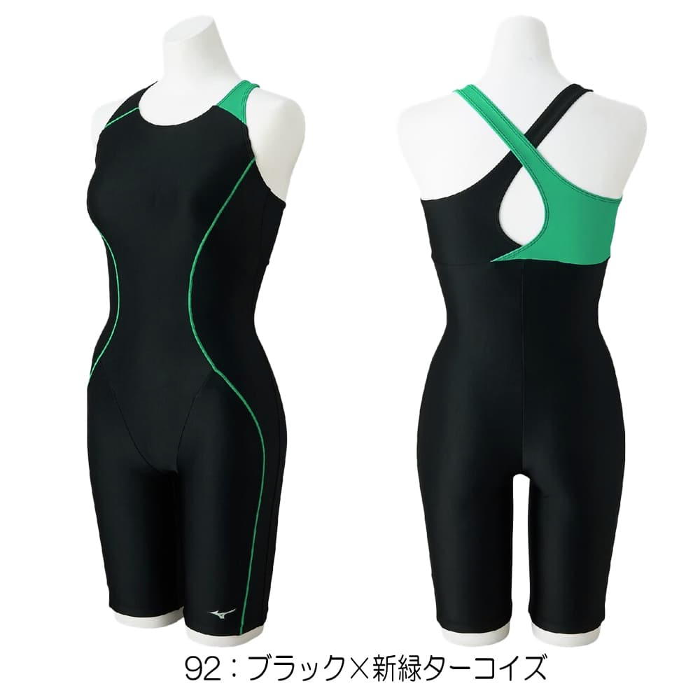 9/30まで値下げ Mizuno スポーツ用水着 ブラック/グリーン MIZUNO（ミズノ） フィットネス水着 レディース Stroke ONE
