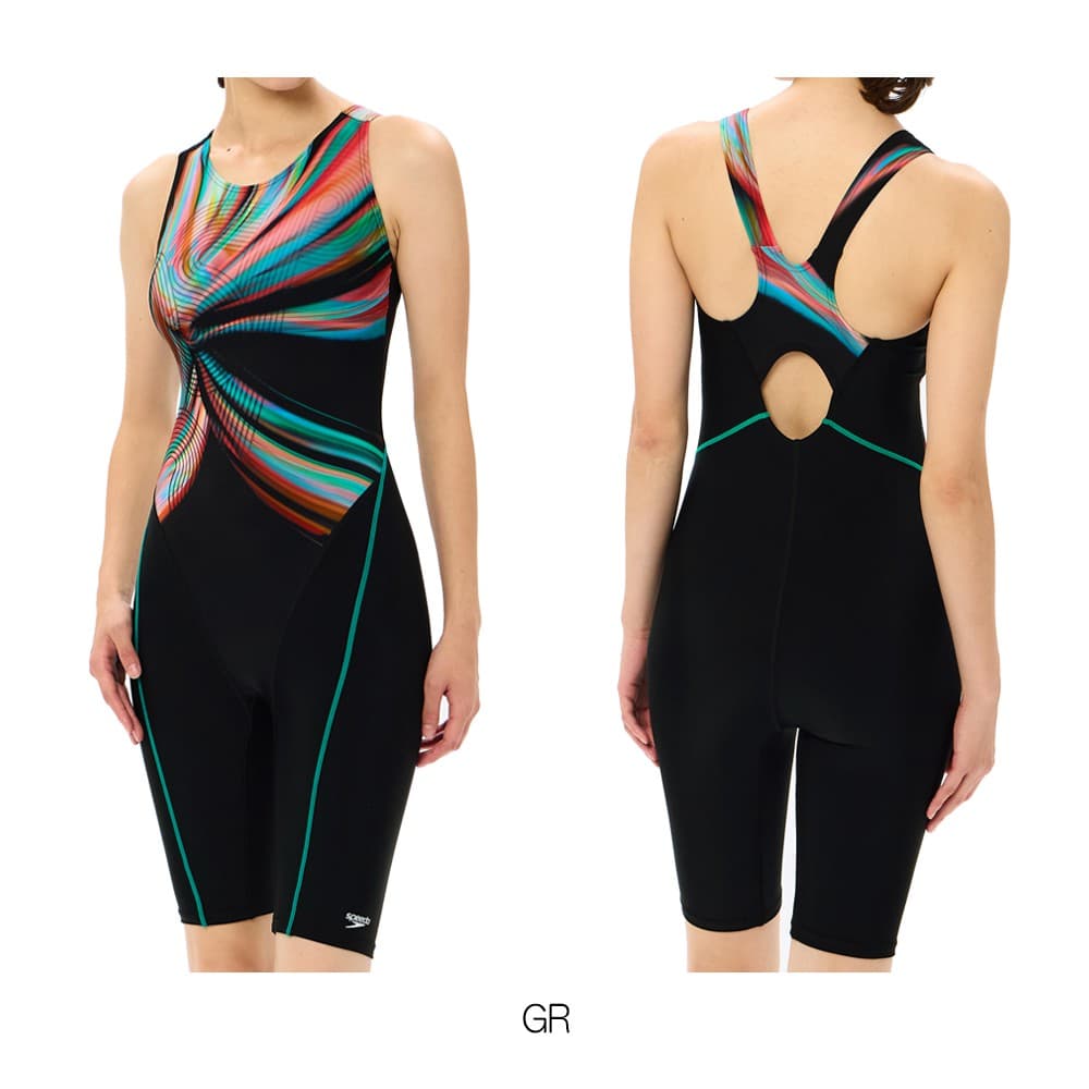 スピード SPEEDO フィットネス水着 レディース オブシディアンルースンニースキン オールインワン パッド付き Ultra Stretch ECO 2025年春夏モデル | speedo | 01