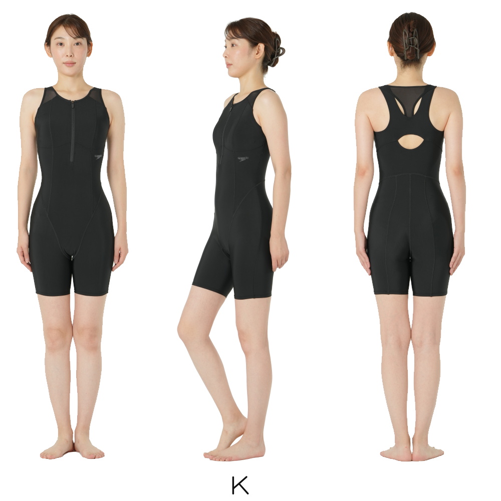 スピード SPEEDO フィットネス水着 レディース ビルドアップニースキン オールインワン Ultra Stretch 0 パッド付き 2025年秋冬モデル SFW12562 speedo（スピード） フィットネス水着 レディース ビルドアップニー