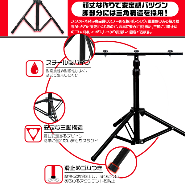 【セット】led投光器 作業灯100w 三脚スタンド付 正圧排気弁付 IP67 85V-265V 19600lm 屋外 アウトドア 高さ調節可 折り畳み可能 2年保証の画像