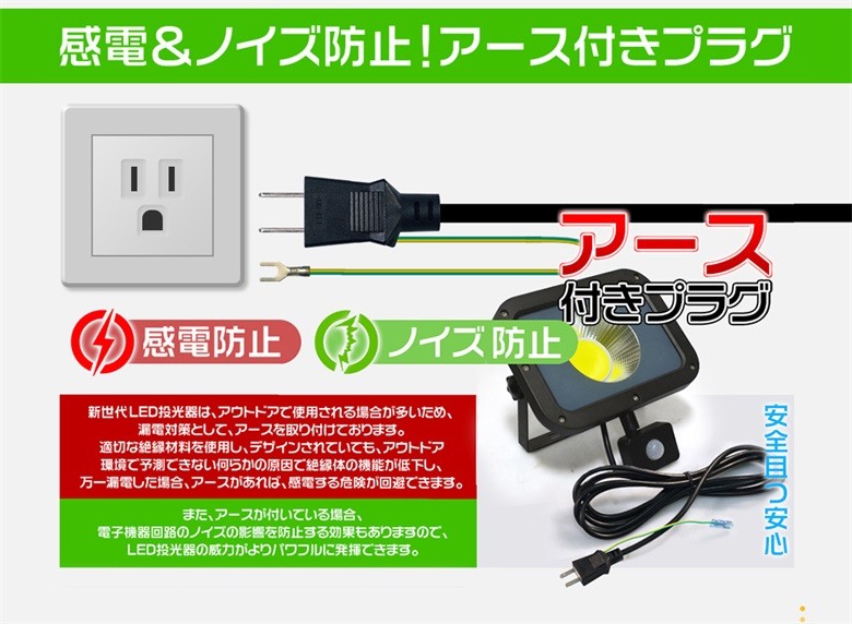 最大67％オフ！ LED投光器 50w 人感センサーライト 10750lm 2倍明るさ保証 業界独自安全第一対策 3mコード アース付きプラグ 作業灯  PSE PL 昼光色 1年保証 2個AI discoversvg.com