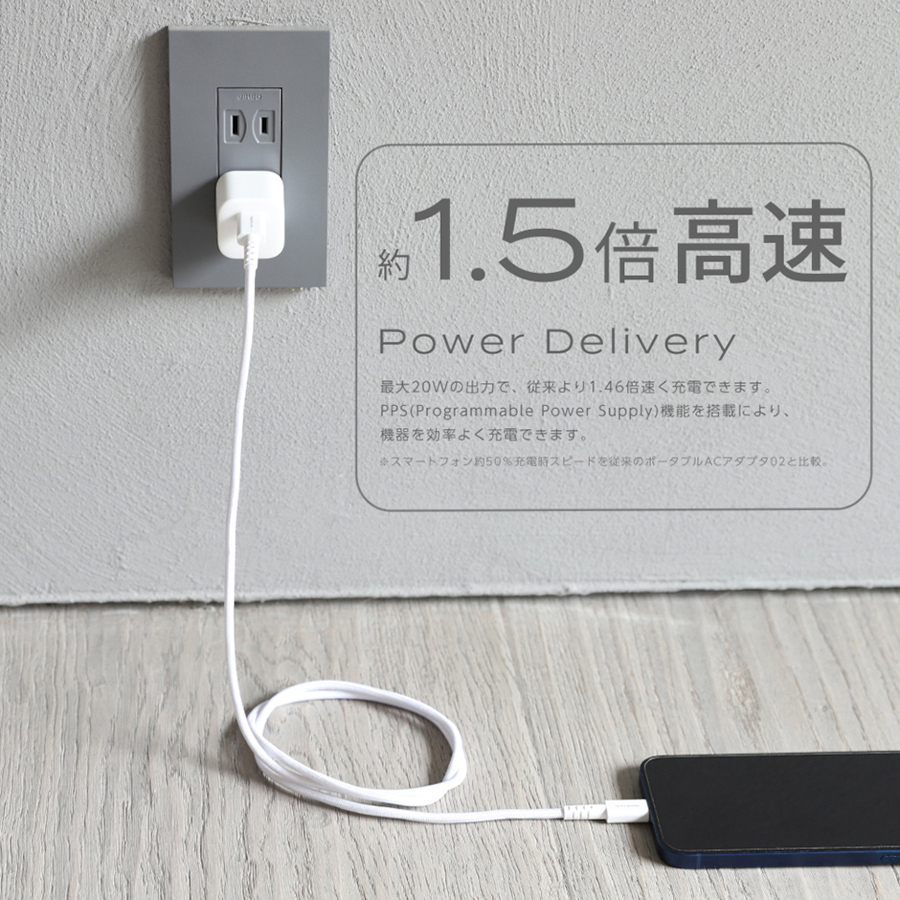 NTTドコモ◇ ドコモ純正 ポータブルACアダプタOW03 ブラック Type-C
