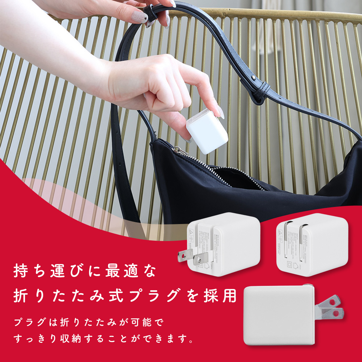ドコモ純正 ポータブルACアダプタ04M ホワイト 最大30W Type C ポート