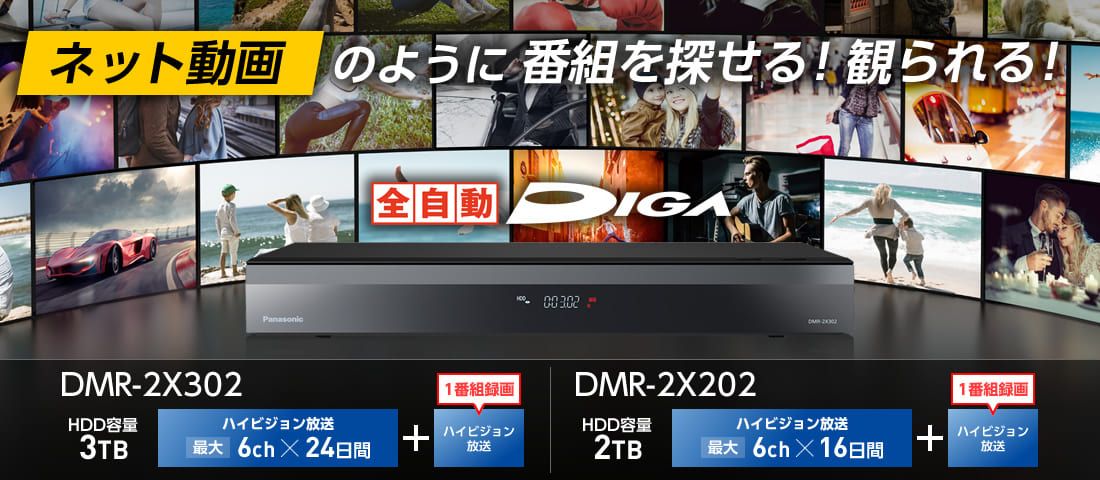 全自動ディーガ　ブルーレイレコーダー　3TB HDD　7チューナー内蔵（地D/BS/CS×6 地Ｄ専用×1）