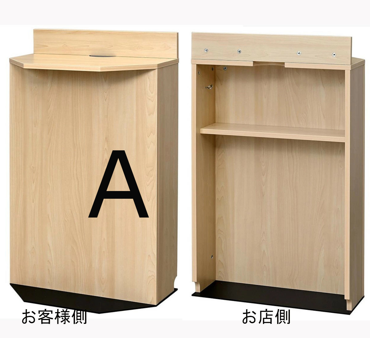 無人受付カウンター スリム レジ台 レジカウンター テーブル 受け付け