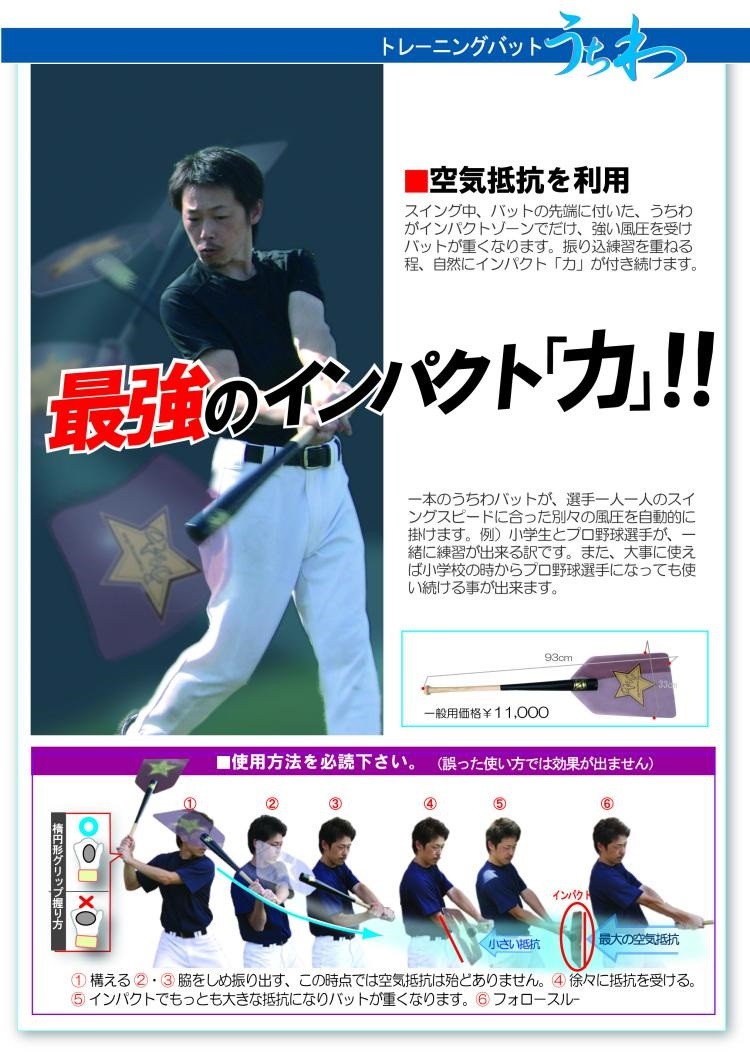 野球 トレーニングバット うちわトレーニングバット シュア プレイ