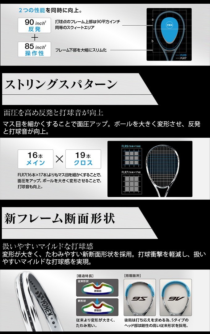 YONEX（ヨネックス） 後衛向け エフレーザー9S (F-LASER 9S) FLR9S-719