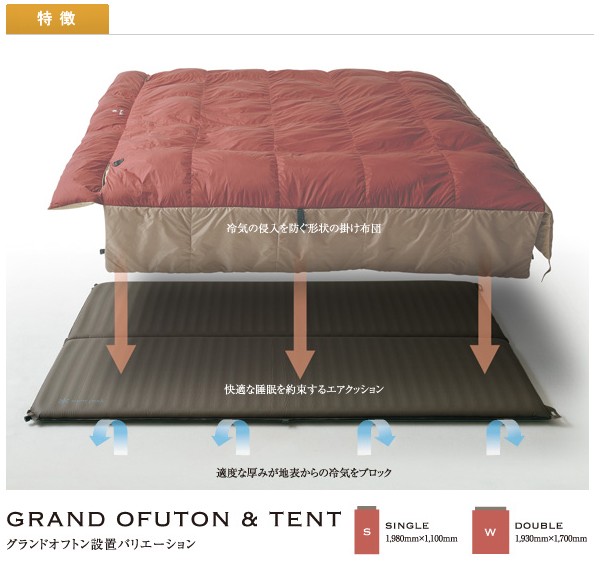 snow peak（スノーピーク） シュラフ 寝袋 封筒型 グランドオフトン