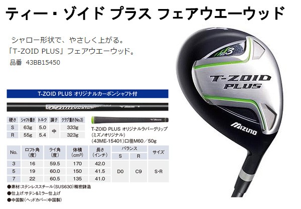 ミズノ mizuno ゴルフクラブ ティー ゾイド プラス フェアウエーウッド 43BB15450 : 0000000444886 : ヒマラヤ  Yahoo!店 - 通販 - Yahoo!ショッピング