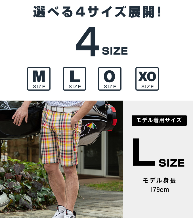 新品未使用品！arnold palmer golf チェック柄ウエアー　Ｏサイズ Arnold Palmer アーノルドパーマー ゴルフウェア ショートパンツ