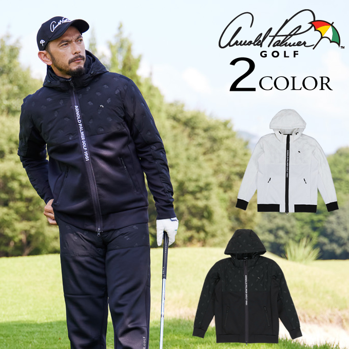 美品！Arnold Palmer Golf ブラックジャケット フード付き 美品！Arnold Palmer Golf ブラックジャケット フード付き Arnold