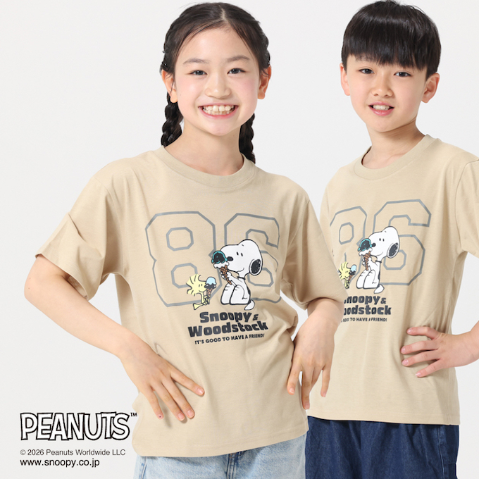 スヌーピー(SNOOPY) Tシャツ ジュニア 半袖 PEANUTS アイスナンバーT