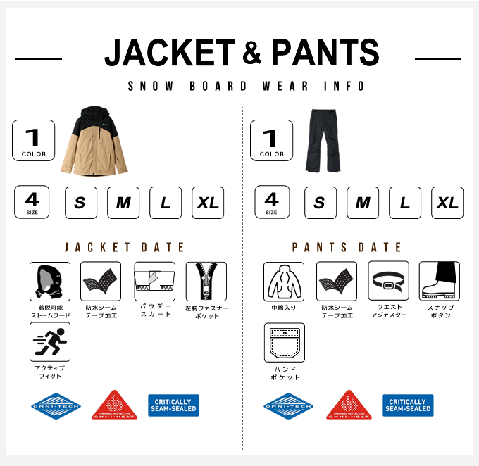Columbia（コロンビア） スノーボードウェア 上下セット メンズ LAST