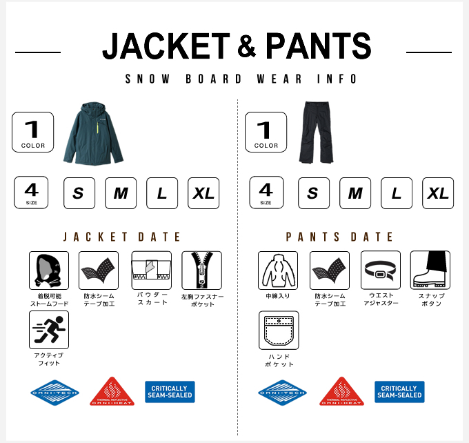 Columbia（コロンビア） スノーボードウェア 上下セット メンズ LAST