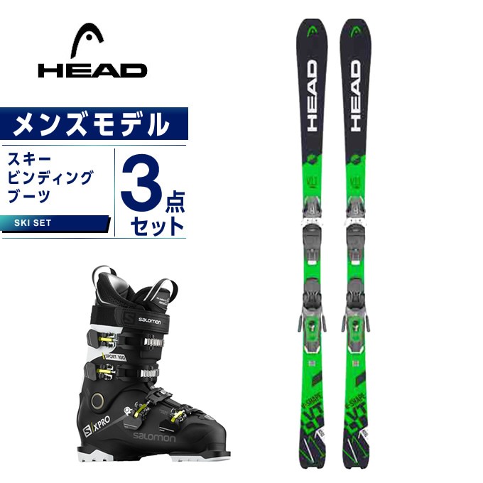 ヘッド HEAD スキー板 3点セット メンズ スキー板 ビンディング ブーツ V-SHAPE 11 PR11 GW GR X PRO 100  SPORTS CS スキーセット