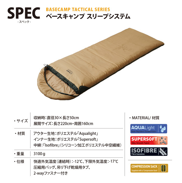 アウトドア 寝袋/寝具 スナグパック Snugpak 封筒型シュラフ ベースキャンプスリープシステム SP15704DO