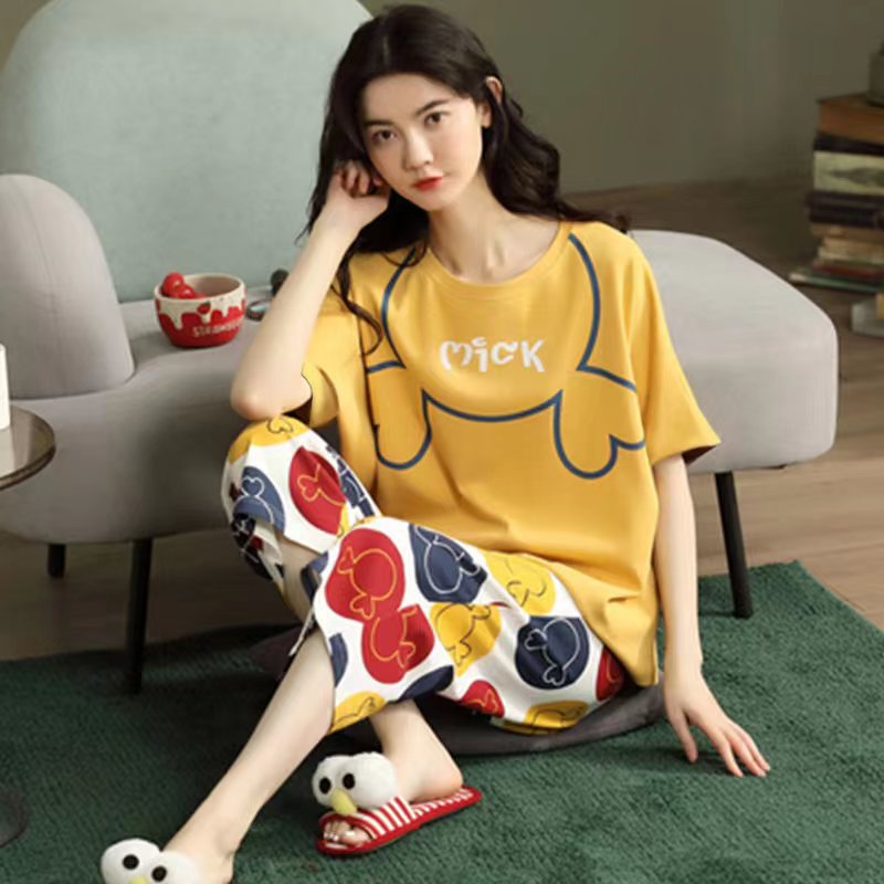 夏新作 レディース パジャマ セットアップ 半袖 部屋着 Tシャツ 短パン ルームウェア ゆったり 寝巻き  コットン 寝間着 おしゃれ 可愛い 韓国風 シルクタッチ