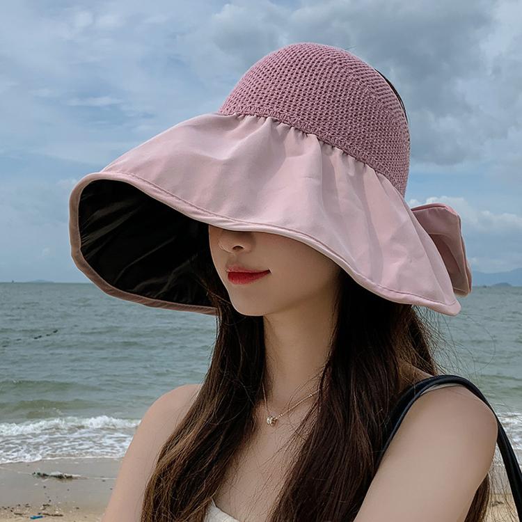 2024夏女性用UVカット顔を隠す日焼け止め帽子空トップ大つば収納可能ポニーテールビーチサンハット ...