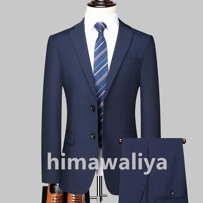 スーツ メンズスーツ スリムスタイル 二つボタン 紳士服 ビジネススーツ メンズ セットアップ 上下セット 結婚式 パーティー｜himawaliya｜04