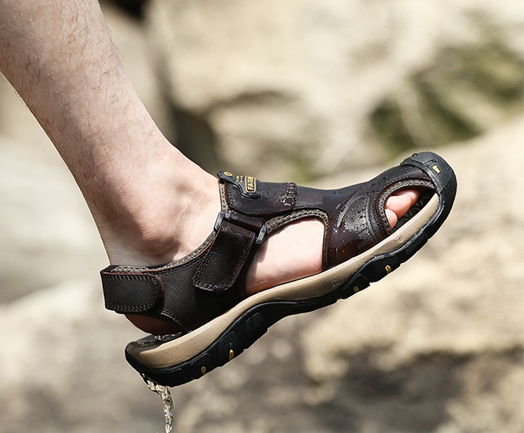 サンダル メンズ 革 靴 大きいサイズ 海 ビーチ 旅行 登山カジュアル 滑り止め 履きやすい リラックス 男性 アウトドア｜himawaliya｜02