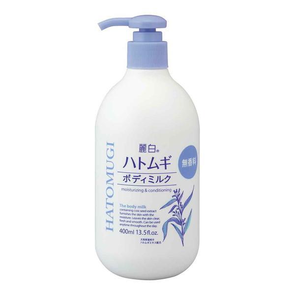 (まとめ買い×3個セット)熊野油脂 麗白 ハトムギ ボディミルク 無香料タイプ 400ml (送料無料)