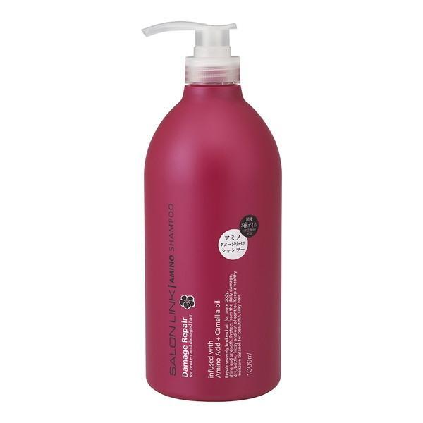 (まとめ買い×10個セット)熊野油脂 サロンリンク アミノ ダメージリペア 椿 シャンプー 1000ml (送料無料)