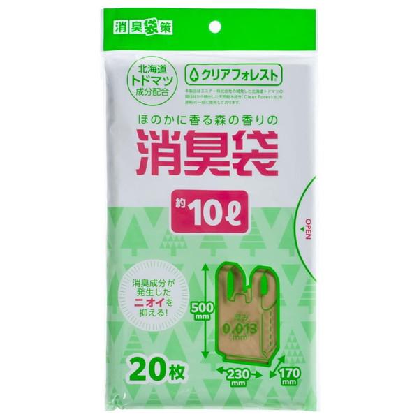 (まとめ買い×60個セット)ジャパックス SKT10 消臭袋策 トドマツ 手付き 10L 20枚 (送料無料)