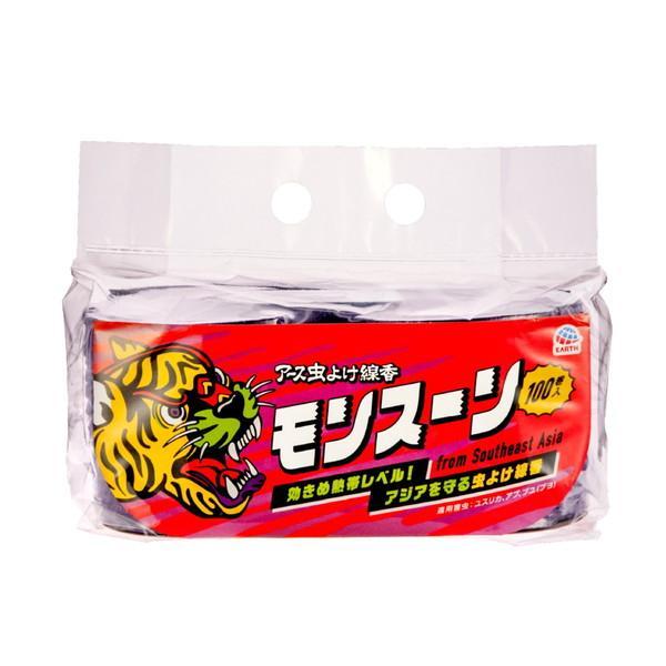 (まとめ買い×10個セット)アース製薬 アース虫よけ線香 モンスーン 100巻 (送料無料)
