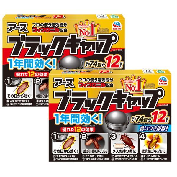 (まとめ買い×9個セット)アース製薬 ブッラクキャップ 12個入×2個パック 防除用医薬部外品 (送料無料)