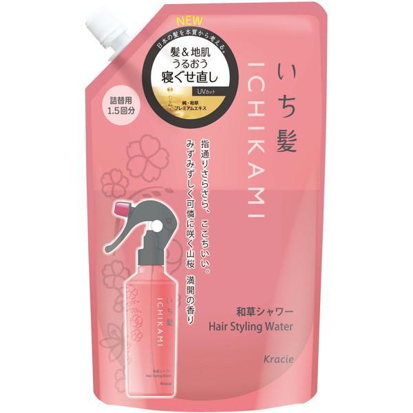 (まとめ買い×5個セット)クラシエ いち髪 髪&amp;地肌うるおう 寝ぐせ直し 和草シャワー 詰替用 375ml (送料無料)