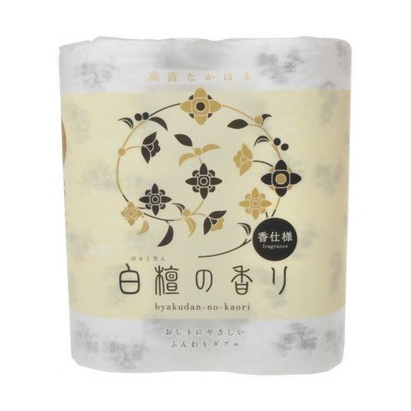 【セット品】四国特紙 トイレットペーパー 4ロール ダブル バラの香り ＋ 藤の香り ＋ 白檀の香り 3点セット 香り付き 花柄プリント 2枚重ね ばら 藤 白檀