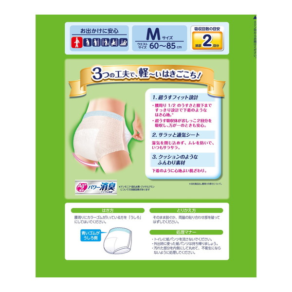 ライフリー 下着の感覚 超うす型パンツ L お試しパック 2枚 2回吸収