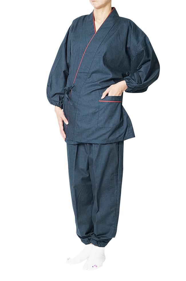 作務衣 日本製 女性 無地 作務衣 さむえ 綿100％ M/L 1036