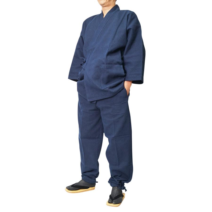 作務衣 日本製　高級-地厚刺し子織作務衣 さむえ 綿100％  S/M/L/LL/3L 2012｜himeka-wa-samue｜02