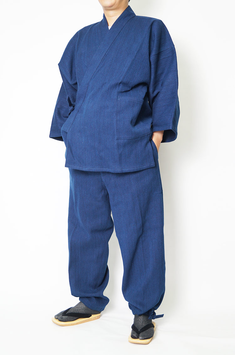 作務衣 メンズ 日本製 本藍染 超極厚太刺し子織作務衣 綿100％ 2020