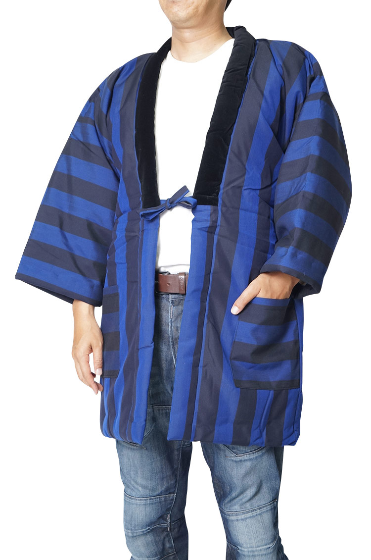 ひめか 綿入り はんてん 半天 どてら 遠赤セラミック綿 日本製 : 作務