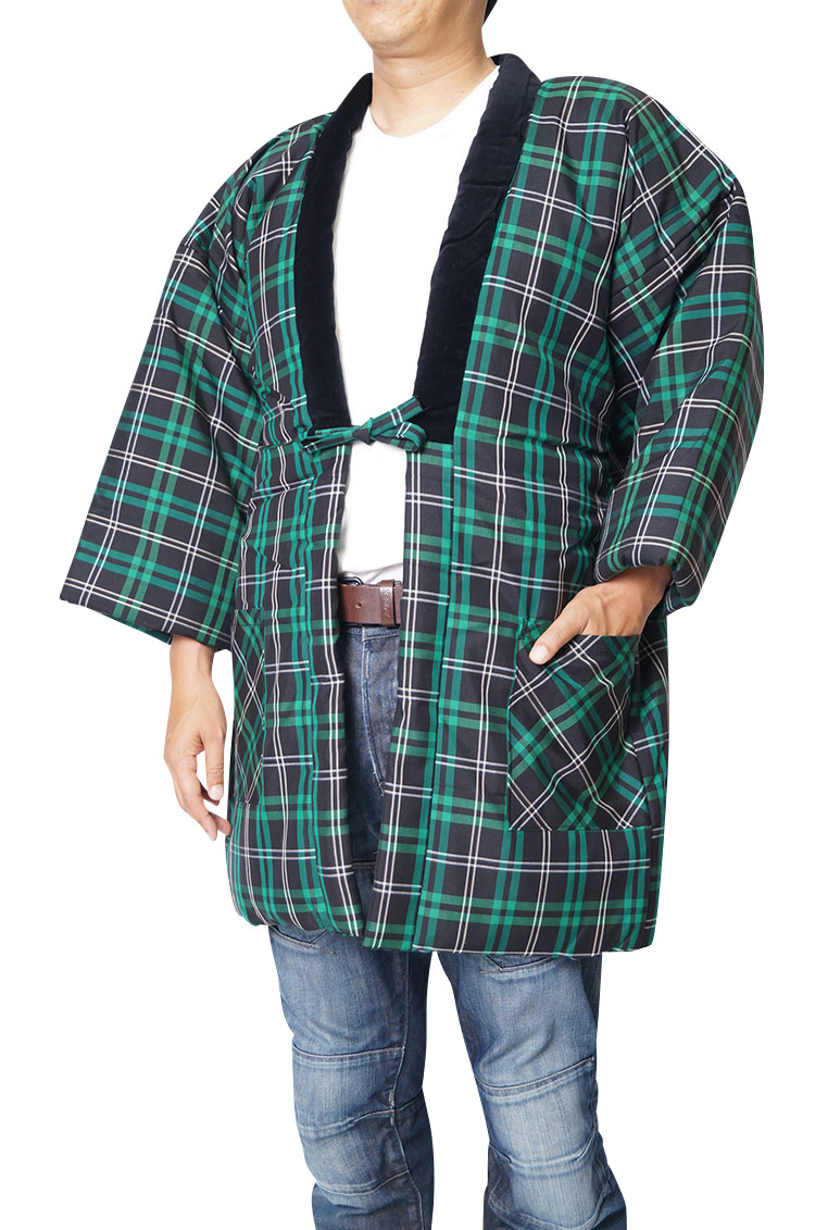 ひめか 綿入り はんてん 半天 どてら 遠赤セラミック綿 日本製 : 作務