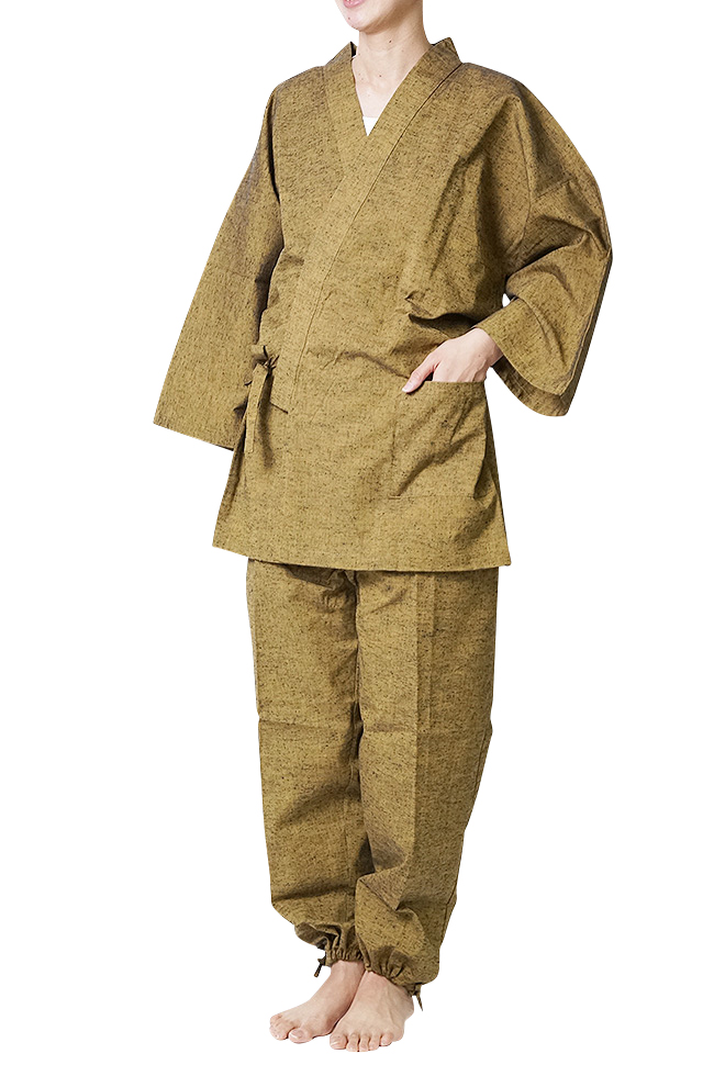 作務衣 日本製 女性 久留米織女性 作務衣　さむえ-綿100％ M/L